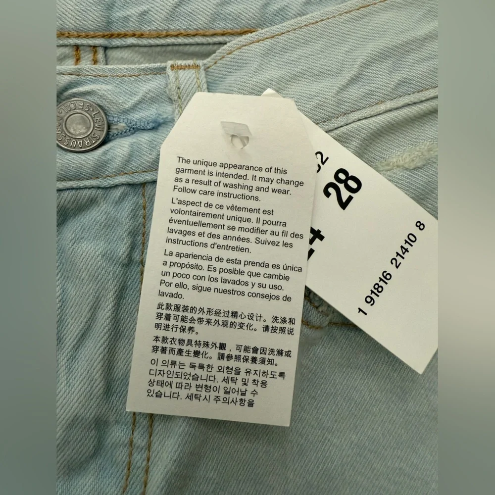 NWT Levi's 501 Cotton Ripped Tapered Juniors Women Jeans Size 24x28 - Picture 8 of 9